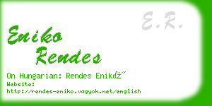 eniko rendes business card